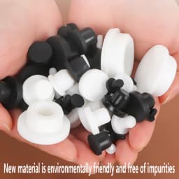 Black And White High-temperature Resistant Silicone Plug  Soft Sealing Plug  Screw Hole Nut T-shaped Hole Plug Cover  2.0-180mm
