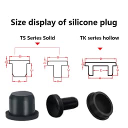 Black And White High-temperature Resistant Silicone Plug  Soft Sealing Plug  Screw Hole Nut T-shaped Hole Plug Cover  2.0-180mm