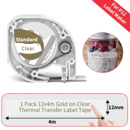 Phomemo P12 P12Pro Label Maker Tape Replacement for DYMO Label Maker Pastic Tape Replace for DYMO Letra Tag 100H LT-100T LT110T