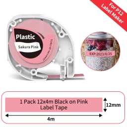 Phomemo P12 P12Pro Label Maker Tape Replacement for DYMO Label Maker Pastic Tape Replace for DYMO Letra Tag 100H LT-100T LT110T