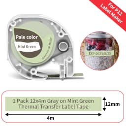 Phomemo P12 P12Pro Label Maker Tape Replacement for DYMO Label Maker Pastic Tape Replace for DYMO Letra Tag 100H LT-100T LT110T