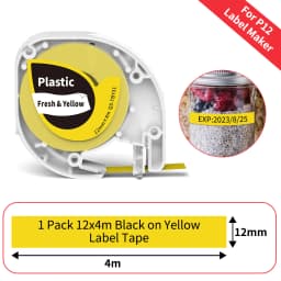 Phomemo P12 P12Pro Label Maker Tape Replacement for DYMO Label Maker Pastic Tape Replace for DYMO Letra Tag 100H LT-100T LT110T