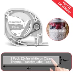 Phomemo P12 P12Pro Label Maker Tape Replacement for DYMO Label Maker Pastic Tape Replace for DYMO Letra Tag 100H LT-100T LT110T