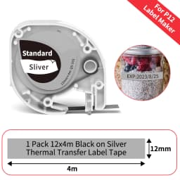 Phomemo P12 P12Pro Label Maker Tape Replacement for DYMO Label Maker Pastic Tape Replace for DYMO Letra Tag 100H LT-100T LT110T