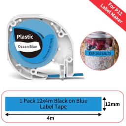 Phomemo P12 P12Pro Label Maker Tape Replacement for DYMO Label Maker Pastic Tape Replace for DYMO Letra Tag 100H LT-100T LT110T