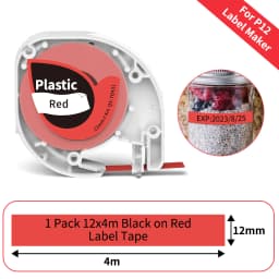 Phomemo P12 P12Pro Label Maker Tape Replacement for DYMO Label Maker Pastic Tape Replace for DYMO Letra Tag 100H LT-100T LT110T