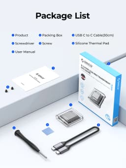 ORICO-NVMe Enclosure for PCIe SSD Transparent External Adapter M.2 to USB Type C Mini 2230 M.2 SSD Case 10Gbps