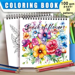 Adult Coloring Book - 30 Sheets Women's Spiral Coloring Book, 8.3 X 8.3 Inches, Drawing Book, Birthday Gift, Holiday Party Gift