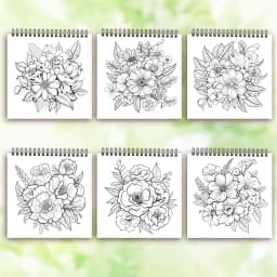 Adult Coloring Book - 30 Sheets Women's Spiral Coloring Book, 8.3 X 8.3 Inches, Drawing Book, Birthday Gift, Holiday Party Gift