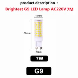 Brightest G9 LED Lamp AC220V 3W 5W 7W Ceramic SMD2835 LED Bulb Warm/Cool White Spotlight Replace Halogen Light Consignment