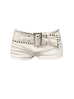 Women's White Denim Shorts Y2k Jeans Short Pants Harajuku Aesthetic Vintage Low Waist Cowboy Shorts 2000s Trashy Clothes Summer