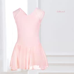 Girls Ballet Dress Sleeveless Dance Leotard Dress Cotton Splice Dance Dress for Girls Kids Ballet Leotard with Chiffon Skirt