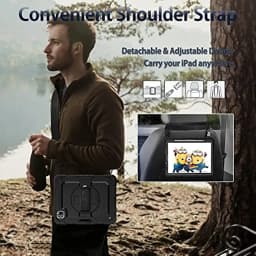 Kickstand Shockproof Case For iPad Pro 11 12.9 13 2024 Cover iPad Air 4 5 10.9 10th 11th A16 2025+Screen Protector+Shoulder Belt