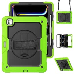 Kickstand Shockproof Case For iPad Pro 11 12.9 13 2024 Cover iPad Air 4 5 10.9 10th 11th A16 2025+Screen Protector+Shoulder Belt