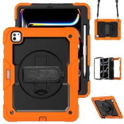 Kickstand Shockproof Case For iPad Pro 11 12.9 13 2024 Cover iPad Air 4 5 10.9 10th 11th A16 2025+Screen Protector+Shoulder Belt