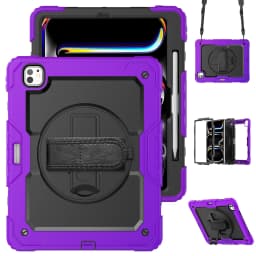 Kickstand Shockproof Case For iPad Pro 11 12.9 13 2024 Cover iPad Air 4 5 10.9 10th 11th A16 2025+Screen Protector+Shoulder Belt