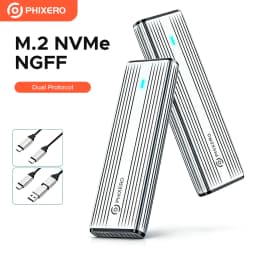 PHIXERO SSD Case NVMe SATA M.2 to USB Type C SSD Enclosure Dual Portocol NVMe to USB Adapter 10Gbps USB 3.1 Gen2 USB C External