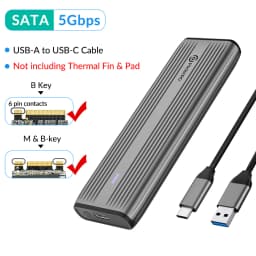 PHIXERO SSD Case NVMe SATA M.2 to USB Type C SSD Enclosure Dual Portocol NVMe to USB Adapter 10Gbps USB 3.1 Gen2 USB C External