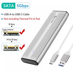 PHIXERO SSD Case NVMe SATA M.2 to USB Type C SSD Enclosure Dual Portocol NVMe to USB Adapter 10Gbps USB 3.1 Gen2 USB C External
