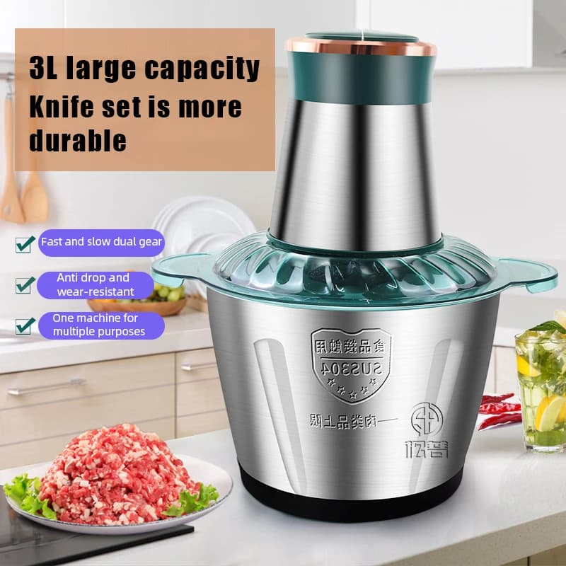 3L Stainless Steel Electric Chopper Meat Grinder Mincer Vegetable Chopper Meat Slicer Machine Chopper Mincer Baby Food Processor
