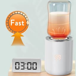 BornBL N1S Portable Baby Bottle Warmer, Fast Heating Travel Milk Warmer, 8800mAh Breastmilk  Warmer On The Go with 3 Adapters