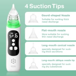 MAMIJOY Baby Nose Cleaner Silicone Adjustable Suction Electric Child Nasal Aspirator Safety Convenient Low Noise U94