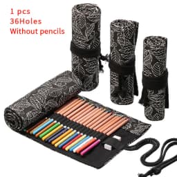 12/24/36/48/72 Hole Colorful Cloth Pencil Case Antique Aesthetics Stationery Cosmetic Pencil Storage Bag Stationery Box 050045