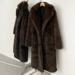 OFTBUY Long Faux Fur Jacket Fashion European Style Lapel Fur Coat Eco-friendly Covered Button Loose Casual Women Coats Winter