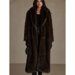 OFTBUY Long Faux Fur Jacket Fashion European Style Lapel Fur Coat Eco-friendly Covered Button Loose Casual Women Coats Winter