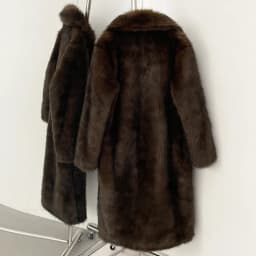 OFTBUY Long Faux Fur Jacket Fashion European Style Lapel Fur Coat Eco-friendly Covered Button Loose Casual Women Coats Winter