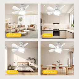 16 Inch 2-in-1 Ceiling Fan with Light Remote Control Fan Lights Dimmable E27 Socket Bedroom Living Room Kitchen Office Bathroom