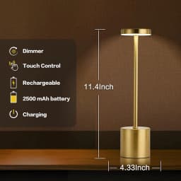 LED Table Lamp Touch Sensor Night Light USB Rechargeable Portable Bedroom Night Light Wireless Reading Lamp Restaurant Hotel Bar