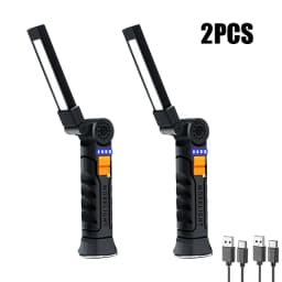 USB Rechargeable COB LED Flashlight Work Light Magnetic Torch Portable Hanging Lamp with Built-in Battery Camping Torch