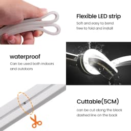 12V 24V LED Neon Strip Light Neon Sign Waterproof Rope Lights Flexible Silicone Lamp Home Decoration with 2pin Wire 9 Colors