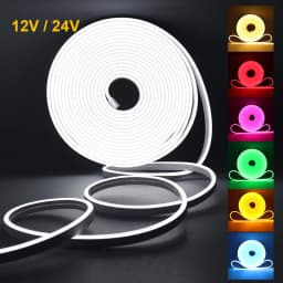 12V 24V LED Neon Strip Light Neon Sign Waterproof Rope Lights Flexible Silicone Lamp Home Decoration with 2pin Wire 9 Colors