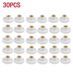 5-50pcs E27 Screw Cap Socket White Gold Ceiling Light Lamp Bulb Fixing Base Stand Light Bulb Holder Lamp Socket For Home 6A 250V