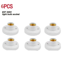 5-50pcs E27 Screw Cap Socket White Gold Ceiling Light Lamp Bulb Fixing Base Stand Light Bulb Holder Lamp Socket For Home 6A 250V