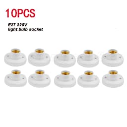 5-50pcs E27 Screw Cap Socket White Gold Ceiling Light Lamp Bulb Fixing Base Stand Light Bulb Holder Lamp Socket For Home 6A 250V