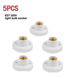 5-50pcs E27 Screw Cap Socket White Gold Ceiling Light Lamp Bulb Fixing Base Stand Light Bulb Holder Lamp Socket For Home 6A 250V