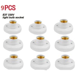 5-50pcs E27 Screw Cap Socket White Gold Ceiling Light Lamp Bulb Fixing Base Stand Light Bulb Holder Lamp Socket For Home 6A 250V