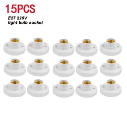 5-50pcs E27 Screw Cap Socket White Gold Ceiling Light Lamp Bulb Fixing Base Stand Light Bulb Holder Lamp Socket For Home 6A 250V