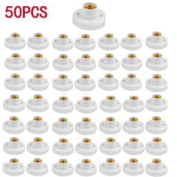 5-50pcs E27 Screw Cap Socket White Gold Ceiling Light Lamp Bulb Fixing Base Stand Light Bulb Holder Lamp Socket For Home 6A 250V