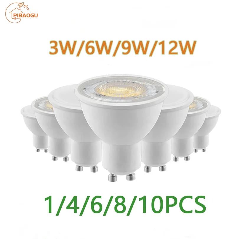 1-10PCS LED spot light GU10 AC220V LED energy saving bulb 3W 6W 9W 12W LED Lamp Spotlight Bulb 38 Degree lampara for home