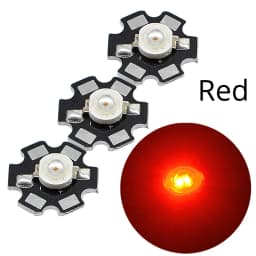 10X 20mm 3V 1W 3W High Power Chip Light Bead White Red Blue Green Led Beads Emitter LED Bulb Diodes Lamp with Star Min Heatsink