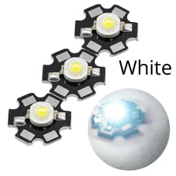 10X 20mm 3V 1W 3W High Power Chip Light Bead White Red Blue Green Led Beads Emitter LED Bulb Diodes Lamp with Star Min Heatsink