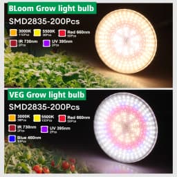 GRAXGROW 24W E27 Growth Bulb Six Spectral Beads Formation Aluminum Lamp Body Is Suitable For Growth Of Various Plants