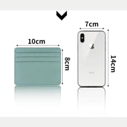 Candy Color PU Leather Card Holder - Multi-Slot Slim Wallet for Credit/ID Cards