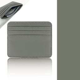 Candy Color PU Leather Card Holder - Multi-Slot Slim Wallet for Credit/ID Cards