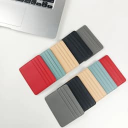 Candy Color PU Leather Card Holder - Multi-Slot Slim Wallet for Credit/ID Cards