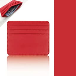 Candy Color PU Leather Card Holder - Multi-Slot Slim Wallet for Credit/ID Cards